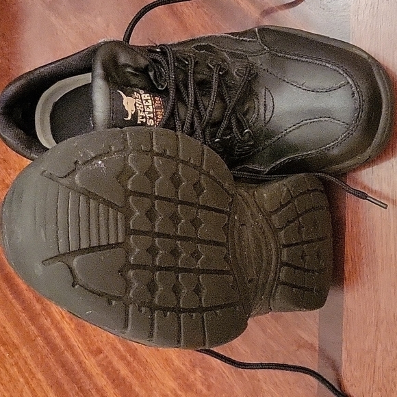 Texas Steer Black Leather Steel Toe Work Shoe - Picture 8 of 10